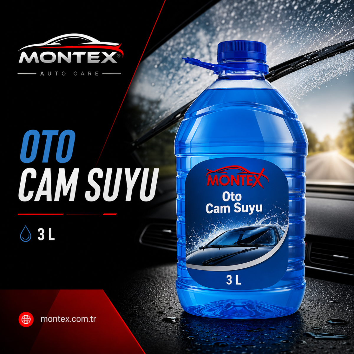 Montex Oto Cam Suyu 3 Litre