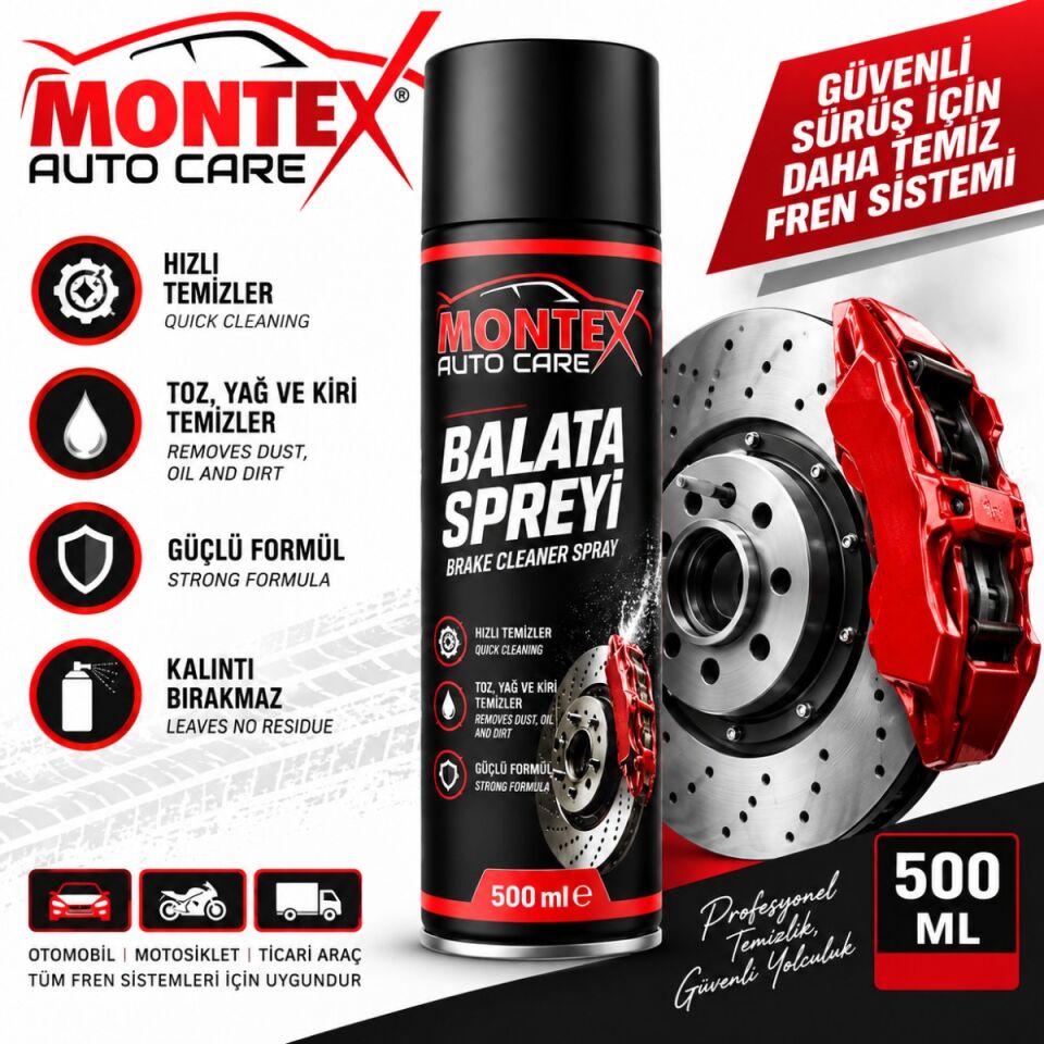 Montex Balata Spreyi 500 ml – Fren ve Balata Temizleyici Sprey