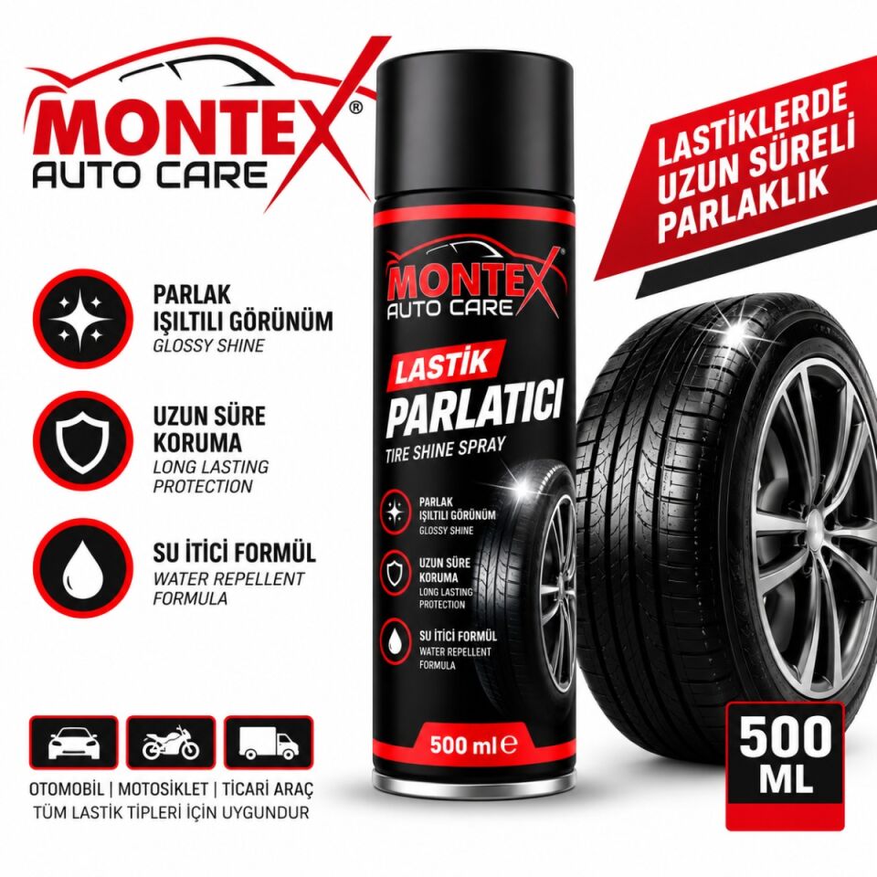 Montex Lastik Parlatıcı Sprey 500 ml – Lastik Bakım ve Parlatma Spreyi