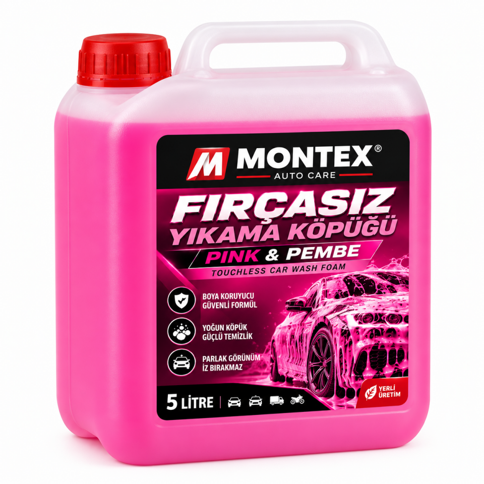 Montex Pink & Pembe 5 Litre Fırçasız Yıkama Köpüğü – Touchless Oto Yıkama Köpüğü